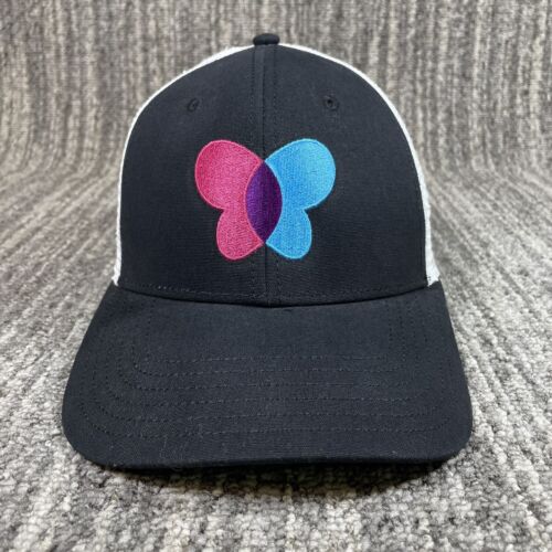 The North Face Snapback Trucker Hat Black White Mesh Back EBRP Butterfly NWT