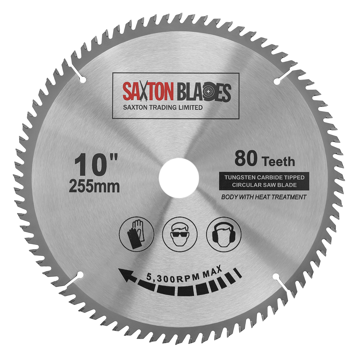Saxton TCT Circular Wood Saw Blade 255mm x 80T for Bosch Makita Dewalt Mitre