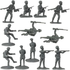 BMC WWII German Infantry - 12 in 6 poses - unpainted 54mm plastic toy soldiers