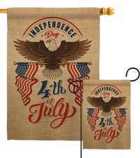 July 4th Freedom Garden Flag Patriotic Fourth Decorative Gift Yard House Banner