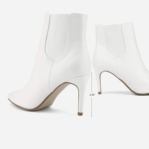 Damen Spitz zulaufend Stiletto High Heel Stiefeletten Slipper Booties Party Hochzeit - Bild 24 von 26