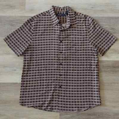 Nat Nast Silk Blend Short Sleeve Button Down Shirt Size L