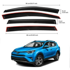 For 2013-2018 Toyota RAV4 Mugen Window Visor Vent Shade Rain Guards Deflector