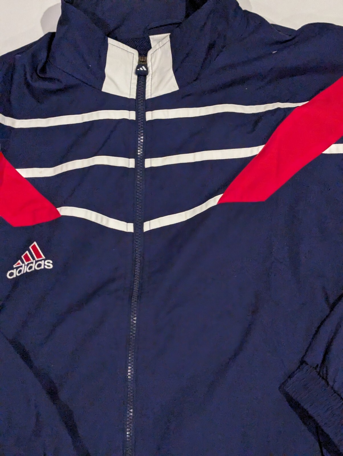 Vintage 2000'S Adidas track jacket, size M, men's polyester navy blue type Vintage Second Hand