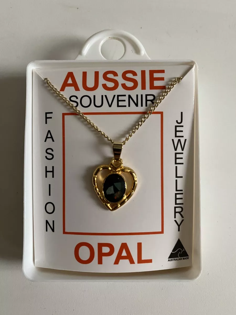 Australia Souvenir Gift Fashion Jewellery Heart Opal In Presentation Box