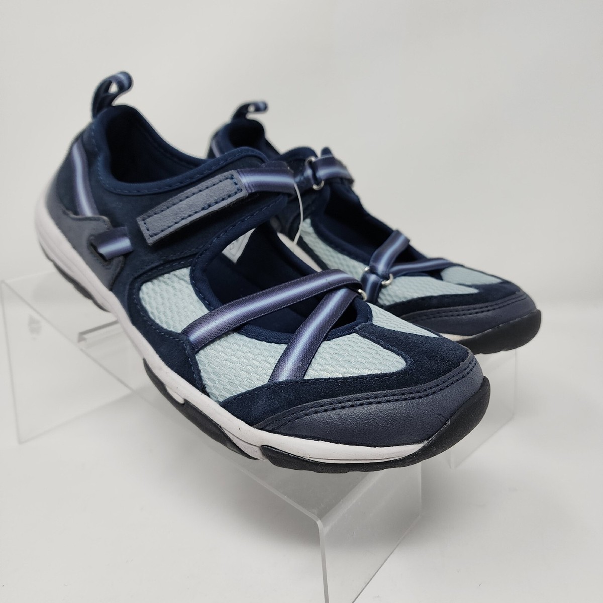 Lands End Mary Jane Sneakers Womens Navy Trekker Trail Shoes