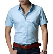 Mens Dress Shirts Short Sleeves Luxury Casual Slim Fit Camisas Multicolor Shirts