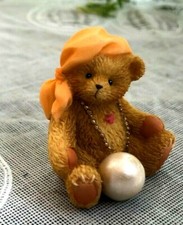 CHERISHED TEDDIES - MINI FIGURINE - TINY TREASURED TEDDIES - BEAR W/ NECKLACE