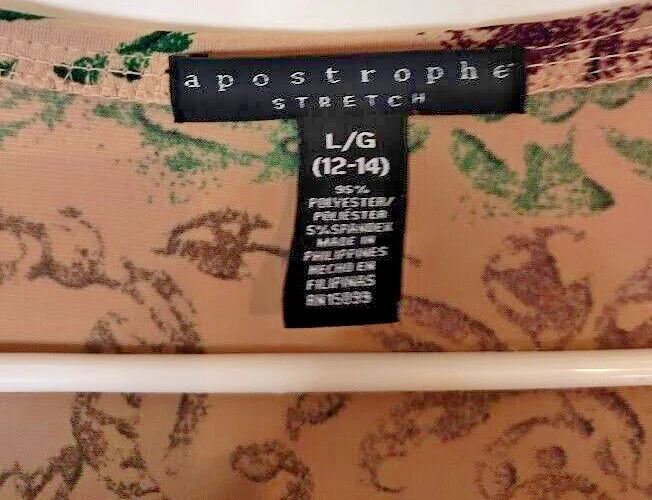 Vestido feminino Apostrophe envoltório multicolorido elástico manga 3/4 cinto grande 12/14 - Imagem 3 de 4