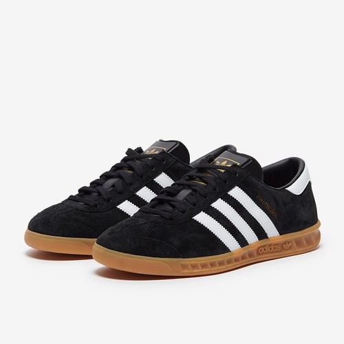 ✅ Authentic Adidas Originals Hamburg Shoes Black White Size UK 6 & 6.5 - Picture 6 of 15