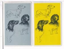 Two Single Vintage ID Named Dogs, "Dachshunds", Playing Cards, DH 8-4 A,B