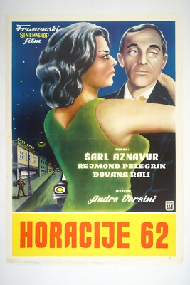 HORACE 62 / THE FABIANI AFFAIR Orig xYU movie poster 1962 CHARLES AZNAVOUR RALLI