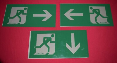 Gessler  Schild Notausgang Rettungsweg Fluchtweg 3 Stück 280x135 mm (900)