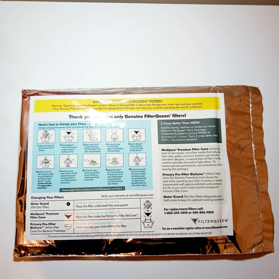 Filtro BioCone a vácuo FilterQueen pacote com 6 filtragem contra alergia proteção contra bactérias - Imagem 2 de 2