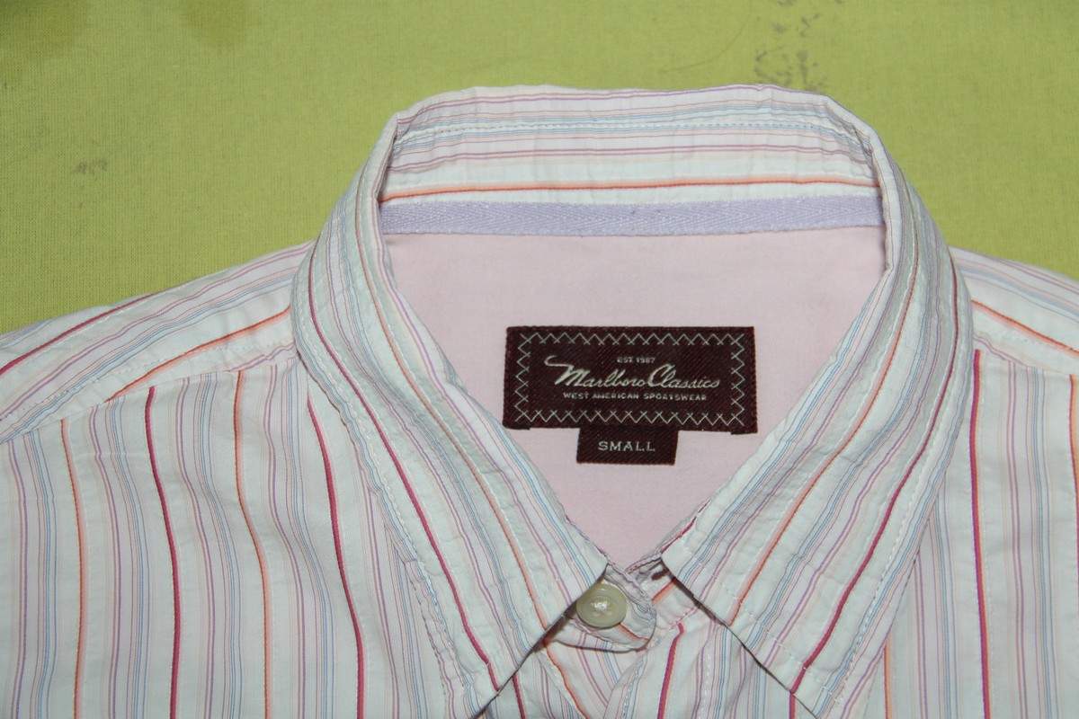 jolie chemise rayée verte MARLBORO CLASSICS taille large EXCELLENT ÉTAT