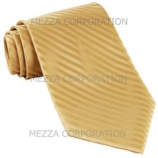 New Vesuvio Napoli Polyester Woven Men's Neck Tie necktie Stripes prom Gold