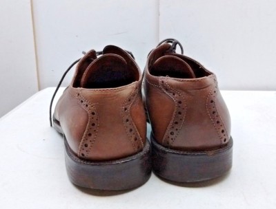 Tasso Elba Choate Men Brown Leather Oxford Cap Toe Dress 