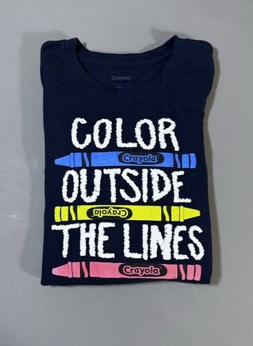 Crayola Top Size 6/7 Boys Or Girls Blue L/S Shirt Color Outside The Lines - Picture 10 of 10