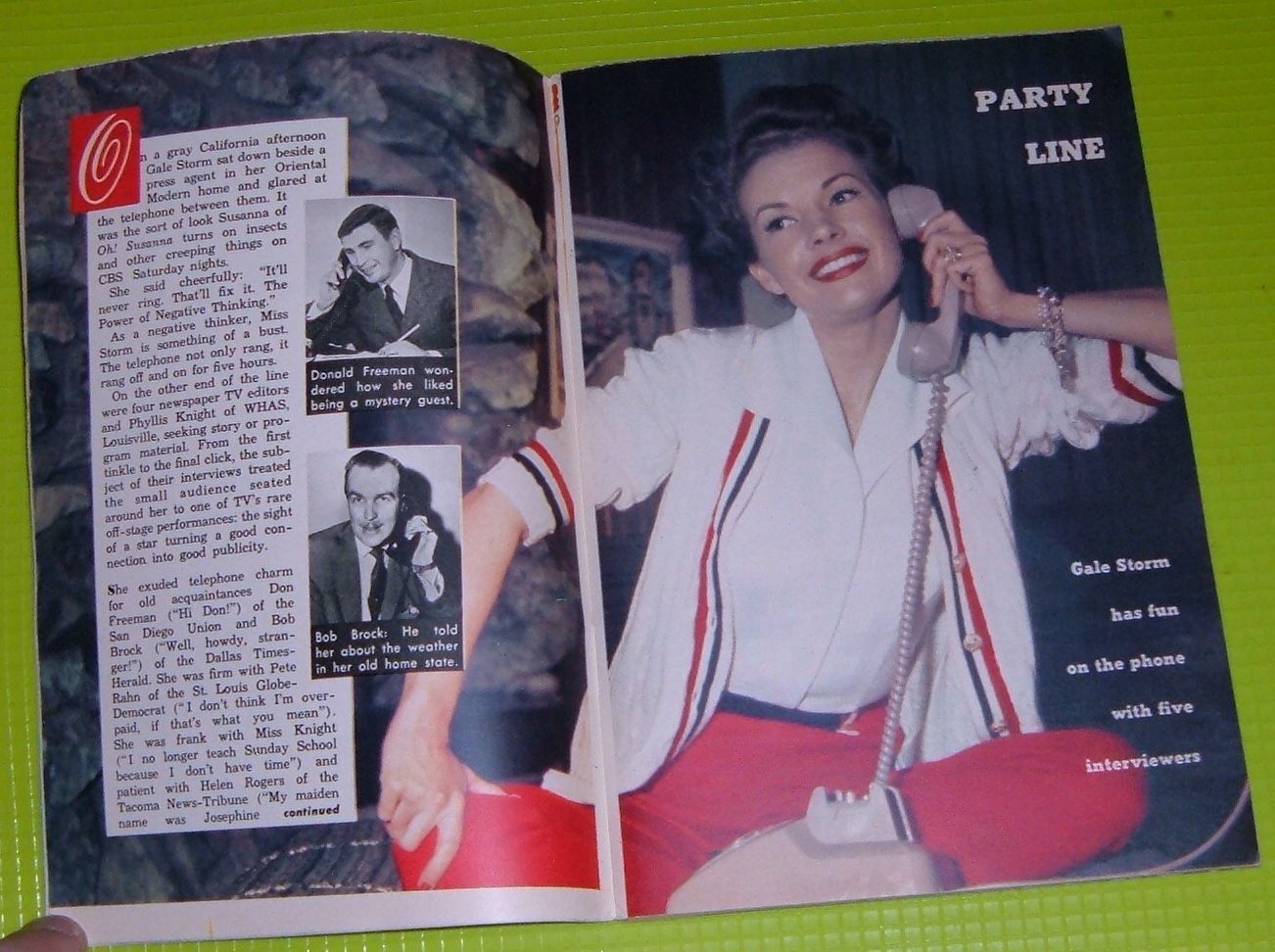 1958 TV ARTICLE ~ GALE STORM PHYLLIS KNIGHT PETE RAHN BOB BROCK DONALD ...