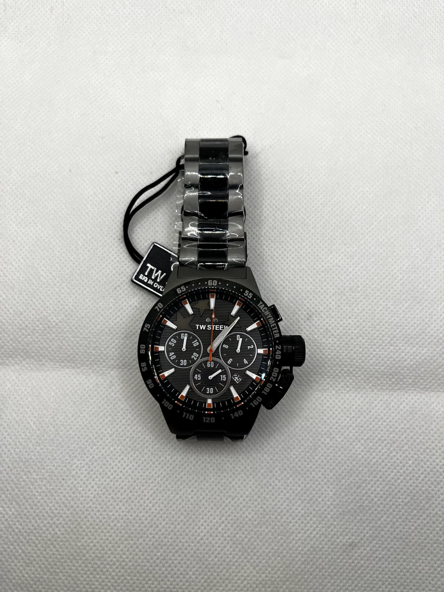 TW Steel Orologio Uomo Quarzo | Cinturino In Pelle Nero | Cassa 45mm In Acciaio | Data E Vetro Minerale | Modello Marc Coblen
