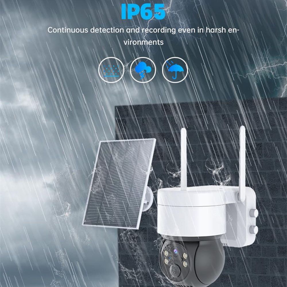 WiFi 360° PTZ Solar Powered Camera Camera IR Cam Wireless Security