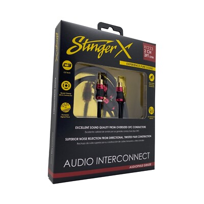 Stinger XI223 Premium 2-Channel RCA Interconnect 3 Feet X2 Series Car Audio