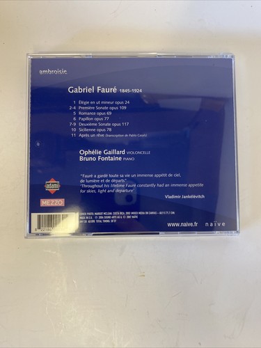 OPHELIE/FONTAINE BRUNO GAILLARD -WERKE FAÜRE CELLO & PIANO With Catalog Book - Picture 4 of 10