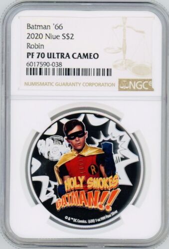 Batman '66 Robin 2020 1oz Silver Coin $2 NGC PF70