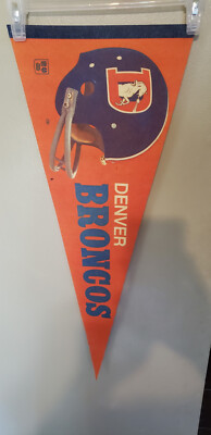 DENVER BRONCOS FOOTBALL RETRO NFL VINTAGE FELT PENNANT 12X30 INCHES | eBay