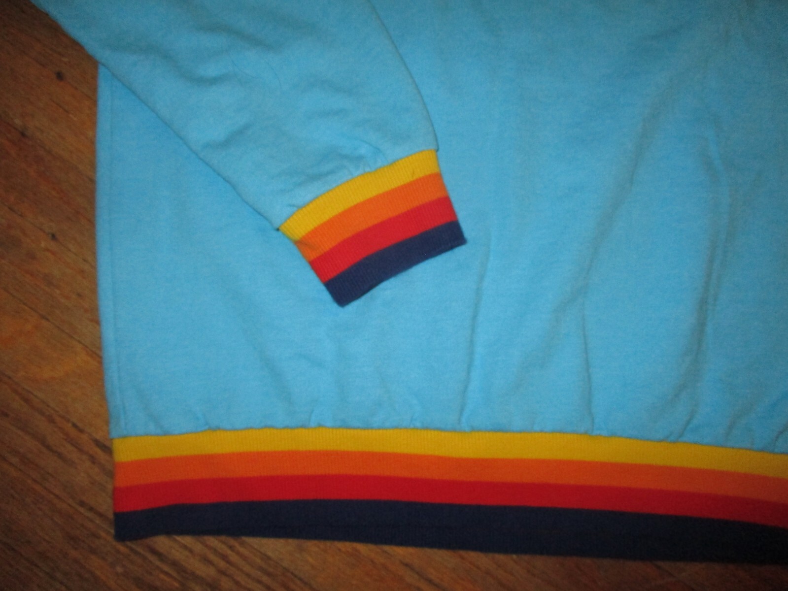 ALDI SWEATSHIRT Pullover Button Snap Neck Rainbow… - image 3
