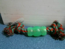 Diamond Visions #7 Dog Toy, 9" Rope with Rubber Toy, FREE SHIPPING 