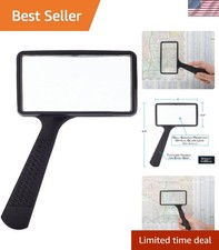 Jumbo Rectangular Handheld Magnifying Glass 3X Magnification   Scratch Resist...