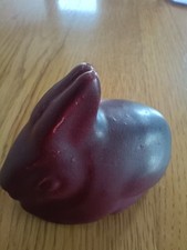 Van Briggle pottery rabbit Mulberry colour