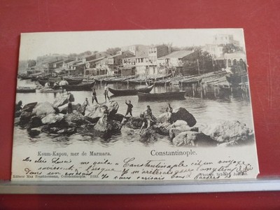 Old postcard Turkey Constantinople Istanbul Koum Kapou Mer De Marmara circa 1900
