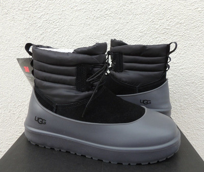 UGG BLACK CLASSIC MINI LACE-UP WEATHER WINTER BOOTS, MEN US 8/ EUR 41 ~ NEW