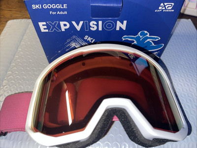 Exp Vision Adult Ski Snow Goggles - Pink and White NEW / Open Box