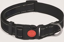 Reflective Dog Collar Adjustable ,black ,Red Safety Locking Buckle