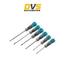 Gross 12164 Screwdriver Set, 6 pcs, S2 Steel, Triple-Component Handle