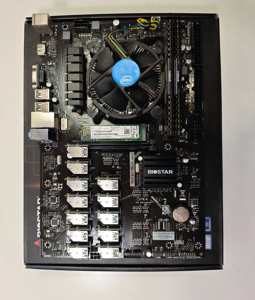 Biostar TB250-BTC PRO 2.0 Motherboard, Pentium G5400, SSD M.2 256GB, DDR4 8GB - Imagen 4 de 4