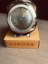 Schwarzer Vintage 70er Europa Wecker NOS Retro Schreibtisch Reiseuhr Mid Century