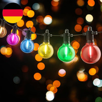 Zuske Bunte Led Lichterkette AußEn 15M, 25 G40 Bunte GlüHbirnen, Mit Stecker, Ip