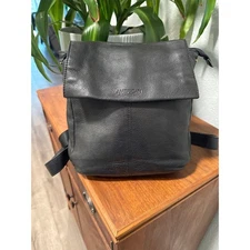 American Leather Co. Black Leather Backpack Purse