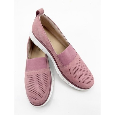 Vionic Roxan Pink Nubuck Leather Slip On Sneakers Shoes Womens 10 TVW5450