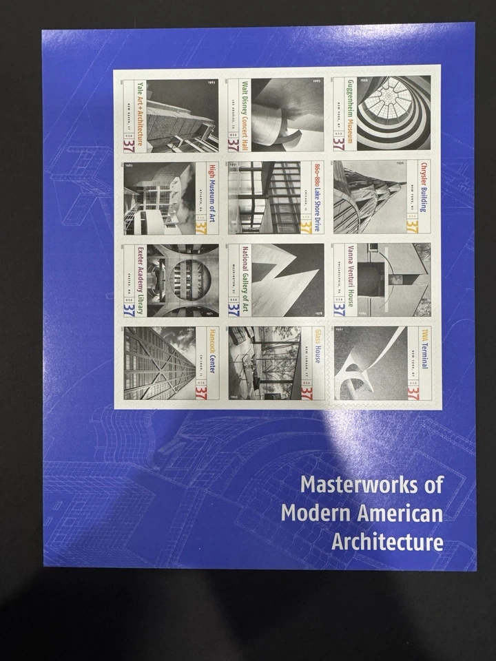 Scott #3910 Masterworks of Modern American Architecture Pane of 12 37¢ Stamps - Image 4 of 4