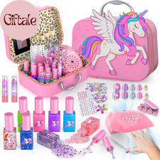 Kids Nail Polish Set for Girls Toys, Washable Quick-Dry Toddler Nail Art Kit wit