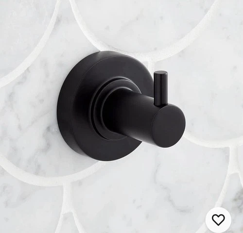Signature Hardware Lexia Single Robe Hook  Matte Black - Picture 1 of 2