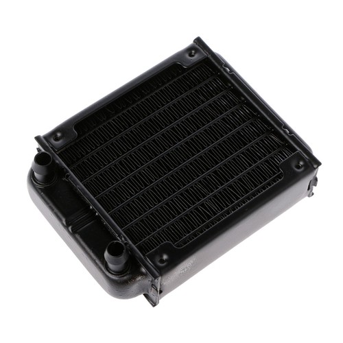 1PC Black 80mm Aluminium Water Cooling Computer CPU Radiator Water Cooler 8 Tube - Afbeelding 3 van 8