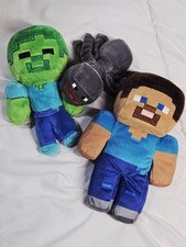 Mojang Minecraft Plush Lot Zombie Steve Spider Lot 3 Video Game