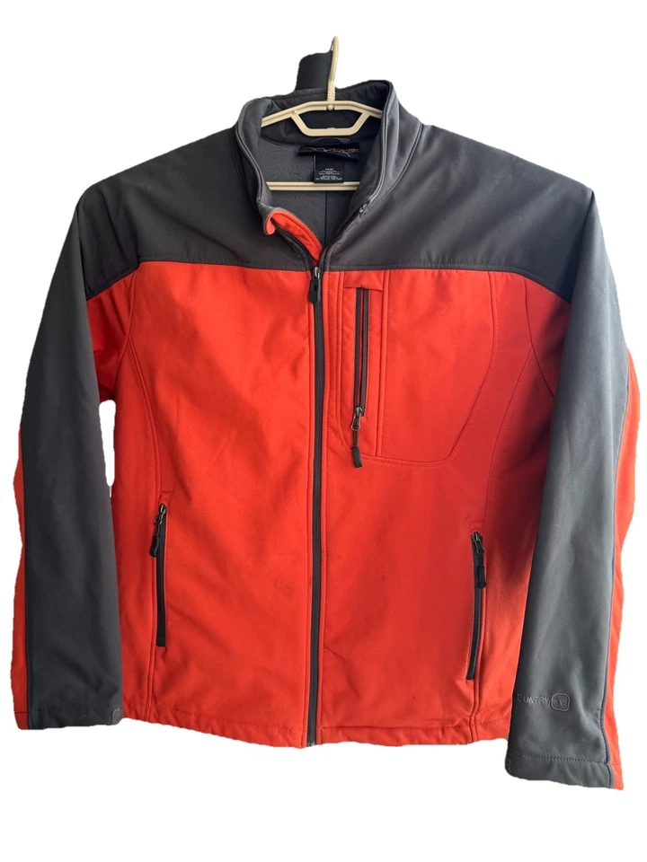 Free Country Men’s XL Orange Gray Jacket | Hiking | Outdoor Coat | Softshell - Image 2 of 4