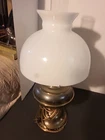 Vintage Milk Glass  Shade Brass Lamp